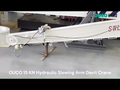 OUCO ไฮดรอลิก Single Arm Slewing Davit สําหรับเรือช่วยเหลือ